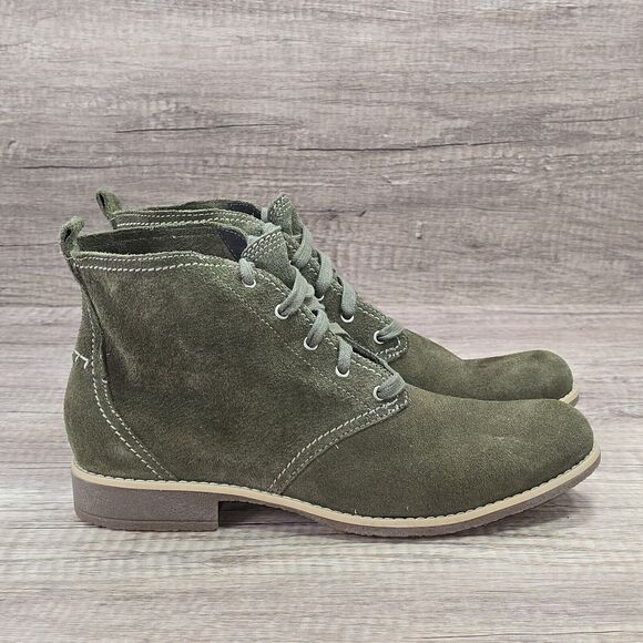 Timberland Shoreham Earthkeepers Women's Size 8.5 Olive Green Suede Boots NEW - Picture 1 of 9